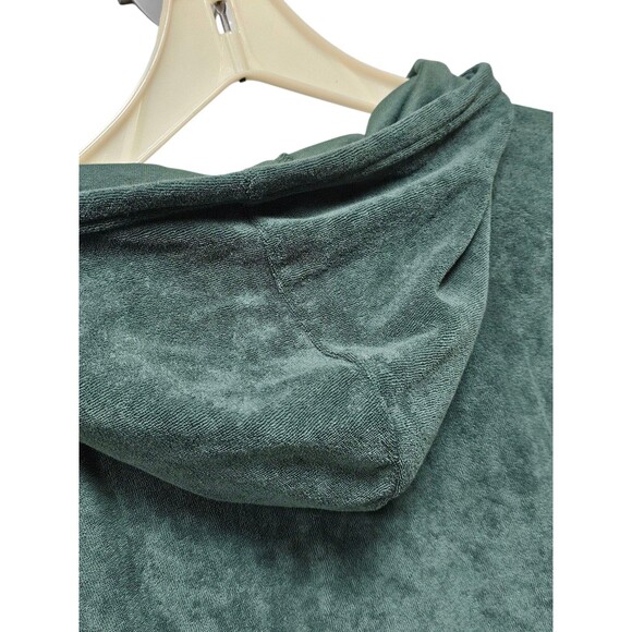 Mens 2XL Terry Cloth Hoodie Green Pullover Towel Sweatshirt Piombo Cozy Lounge - Picture 15 of 16